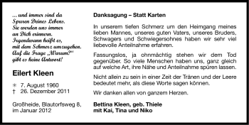 Traueranzeige von Eilert Kleen von Ostfriesischer Kurier