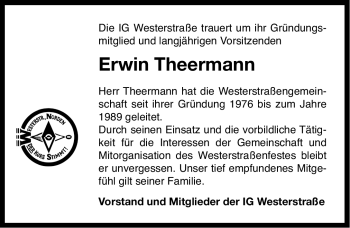 Traueranzeige von Erwin Kurt Theermann von Ostfriesischer Kurier