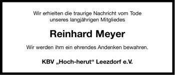 Traueranzeige von Reinhard Meyer von Ostfriesischer Kurier