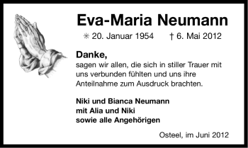 Traueranzeige von Eva-Maria Neumann von Ostfriesischer Kurier