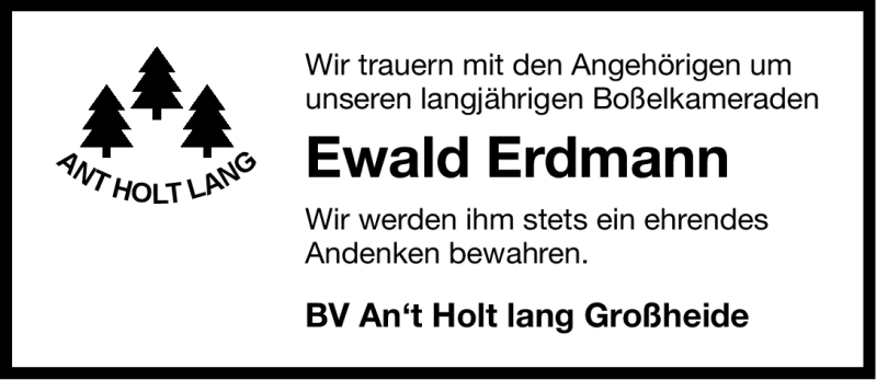  Traueranzeige für Ewald Erdmann vom 21.07.2012 aus Ostfriesischer Kurier