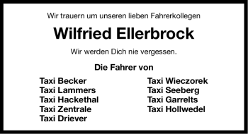 Traueranzeige von Wilfried Ellerbrock von Ostfriesischer Kurier