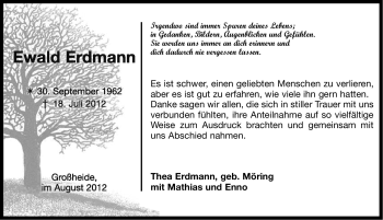Traueranzeige von Ewald Erdmann von Ostfriesischer Kurier