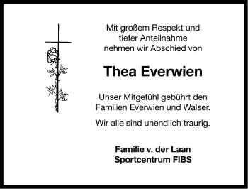 Traueranzeige von Thea Everwien von Ostfriesischer Kurier