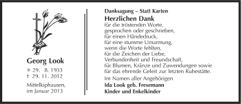 Traueranzeige von Georg Look von Ostfriesischer Kurier