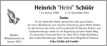 Traueranzeige von Heinrich 