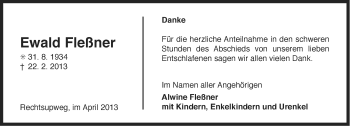 Traueranzeige von Ewald Fleßner von Ostfriesischer Kurier