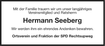 Traueranzeige von Hermann Seeberg von Ostfriesischer Kurier