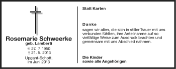 Traueranzeige von Rosemarie Schweerke von Ostfriesischer Kurier