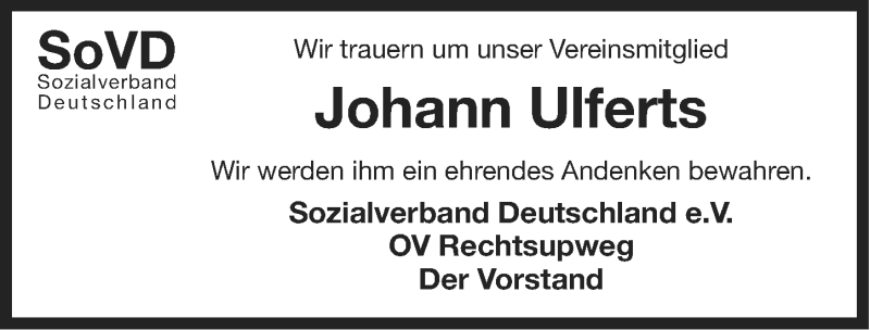  Traueranzeige für Johann Ulferts vom 25.07.2013 aus Ostfriesischer Kurier