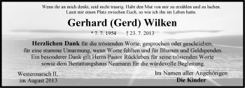 Traueranzeige von Gerhard Wilken von Ostfriesischer Kurier