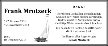 Traueranzeige von Frank Mrotzeck von Ostfriesischer Kurier