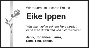 Traueranzeige von Eike Ippen von Ostfriesischer Kurier
