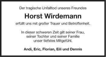 Traueranzeige von Horst Wirdemann von Ostfriesischer Kurier