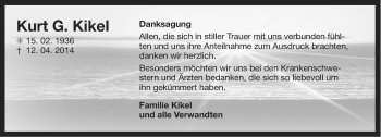 Traueranzeige von Kurt G. Kikel von Ostfriesischer Kurier