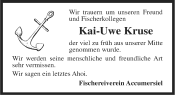 Traueranzeige von Kai-Uwe Kruse von Ostfriesischer Kurier