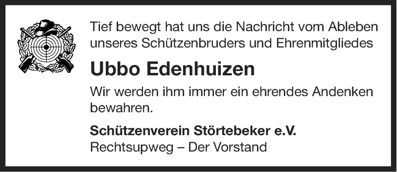  Traueranzeige für Ubbo Edenhuizen vom 24.10.2014 aus Ostfriesischer Kurier
