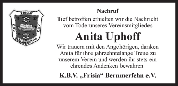 Traueranzeige von Anita Uphoff 