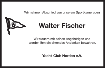 Traueranzeige von Walter Fischer 