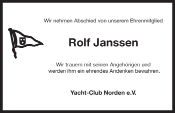 Traueranzeige von Rolf Janssen 