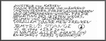 Traueranzeige von Irmtrud Stange von Ostfriesischer Kurier