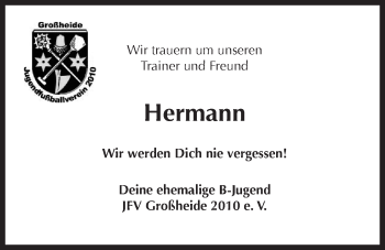 Traueranzeige von Hermann  