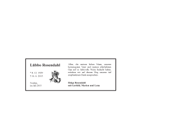 Traueranzeige von Lübbo Rosendahl 