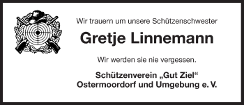 Traueranzeige von Gretje Linnemann 