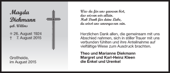 Traueranzeige von Magda Diekmann 