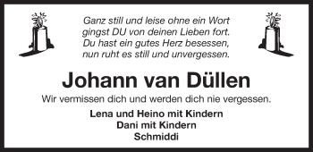 Traueranzeige von Johann van Düllen 