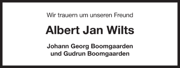 Traueranzeige von Albert Jan Wilts 