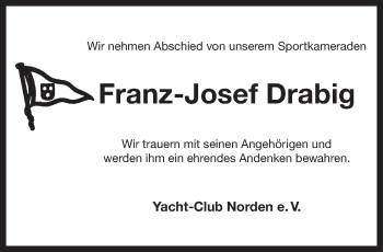 Traueranzeige von Franz-Josef Drabig 