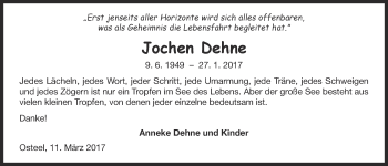 Traueranzeige von Jochen Dehne 
