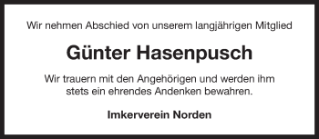 Traueranzeige von Jakob Onnen von Ostfriesischer Kurier