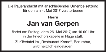 Traueranzeige von Alfred Wirdemann von Ostfriesischer Kurier