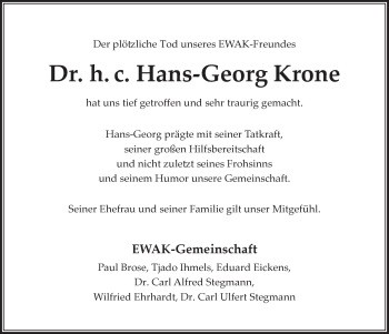 Traueranzeige von Hanna Pauls von Ostfriesischer Kurier