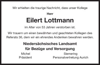 Traueranzeige von Eilert Lottmann 