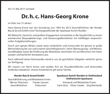 Traueranzeige von Arnold Harms von Ostfriesischer Kurier