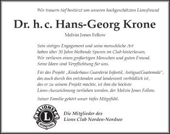 Traueranzeige von Elmar Feige von Ostfriesischer Kurier