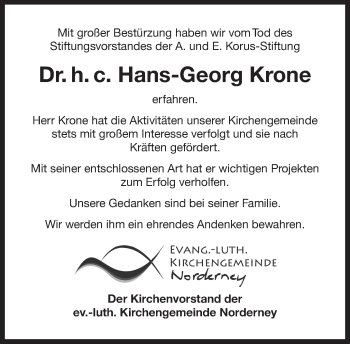 Traueranzeige von Hanni Janssen von Ostfriesischer Kurier