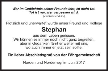 Traueranzeige von Stephan  