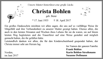 Traueranzeige von Hans Dombrowski von Ostfriesischer Kurier