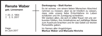 Traueranzeige von Renate Weber 