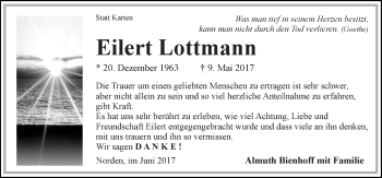 Traueranzeige von Eilert Lottmann 