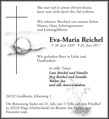Traueranzeige von Eva-Maria Reichel 