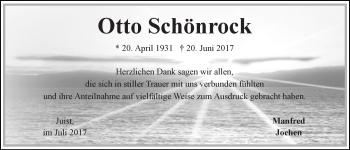 Traueranzeige von Otto Schönrock 
