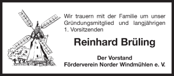 Traueranzeige von Reinhard Brüling 