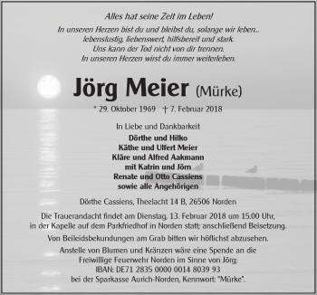 Traueranzeige von Jörg Meier 