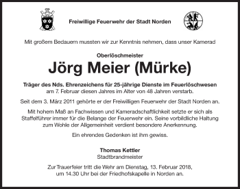 Traueranzeige von Jörg Meier 
