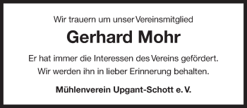 Traueranzeige von Gerhard Mohr 